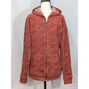 Native Youth Red Marled Zip Front Hoodie Jacket Small